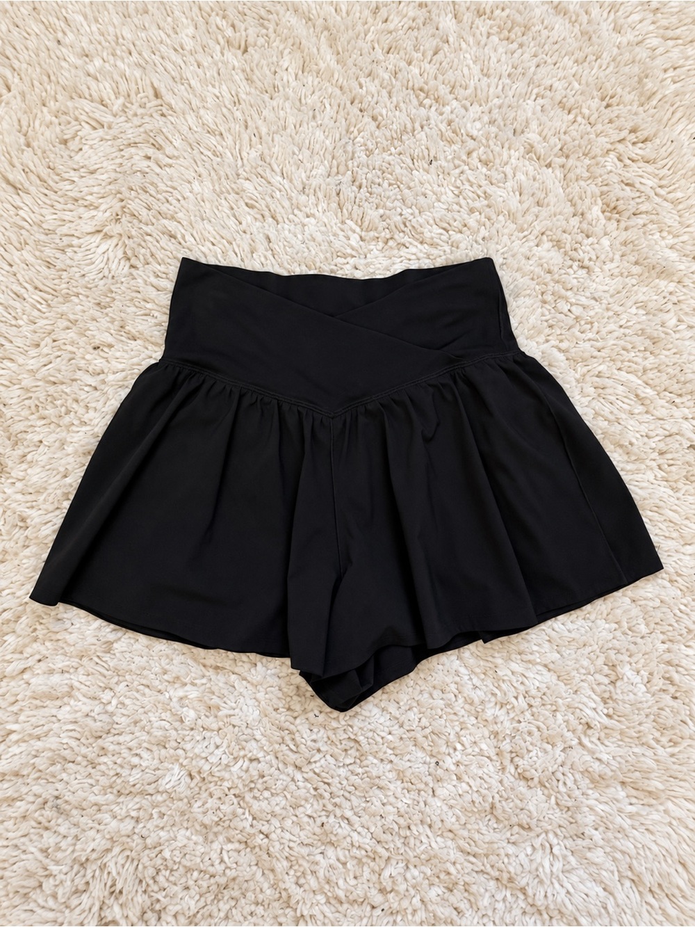 aerie Black High-Waist Flared Skort